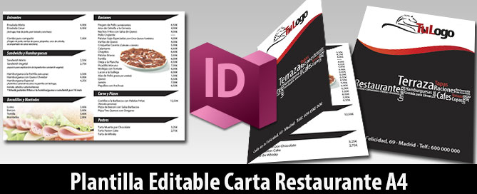 Descarga Plantilla Editable Carta Bar Restaurante A4 