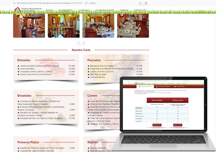 Diseño de página web para hotel rural Madrid
