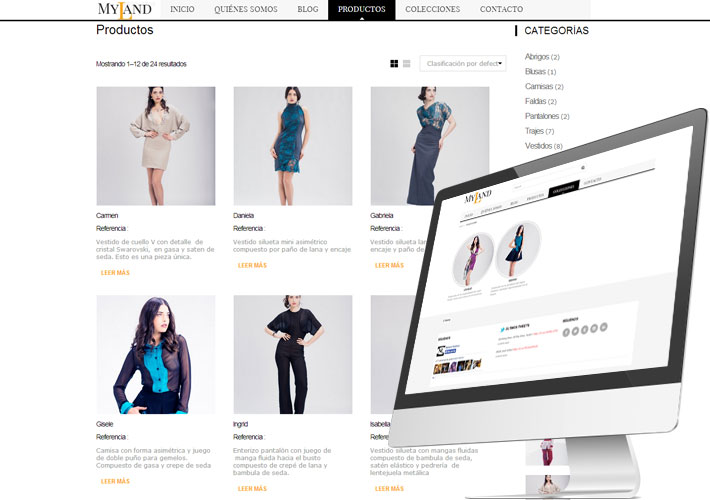 captura de pantalla de la tienda online myland fashion