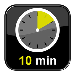 reloj que marca 10 minutos